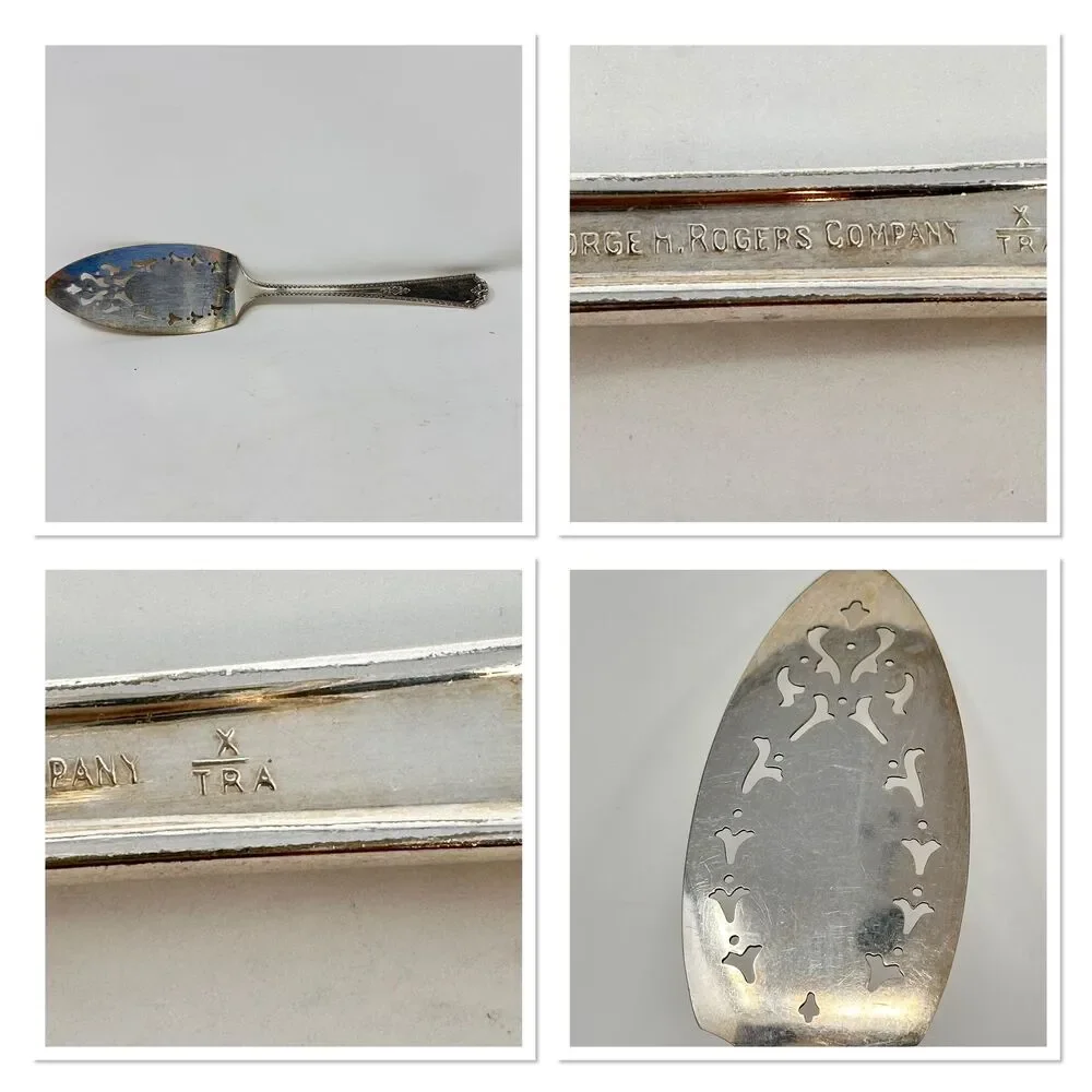 Mismatched Lot of 4 Antique and Vintage Silverplated Serving Utensils Set